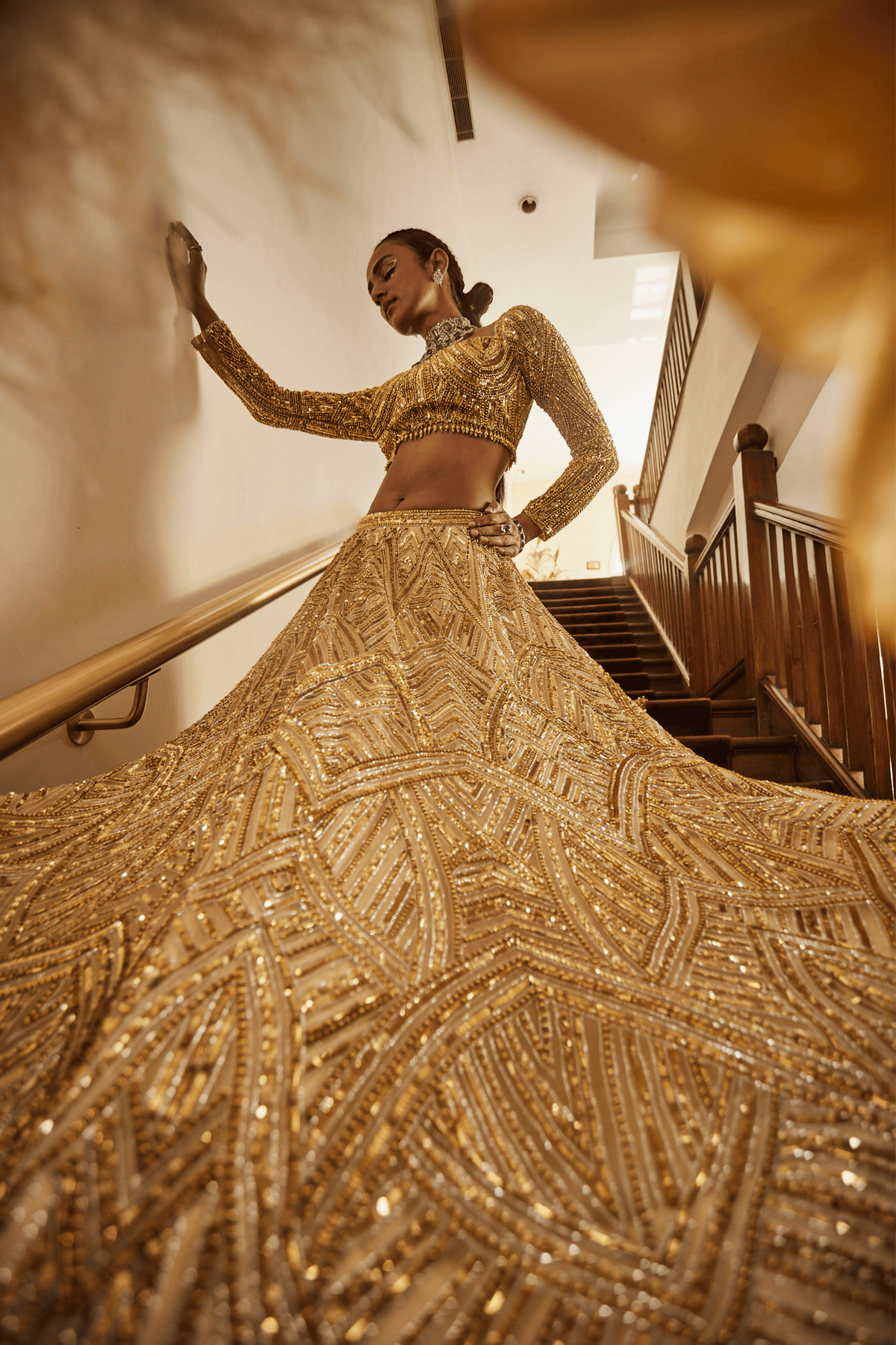 Glamour Gold Lehenga Set