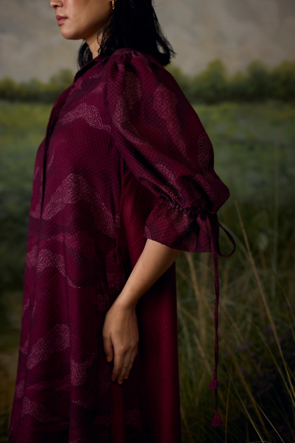 Crimson Textured Dress