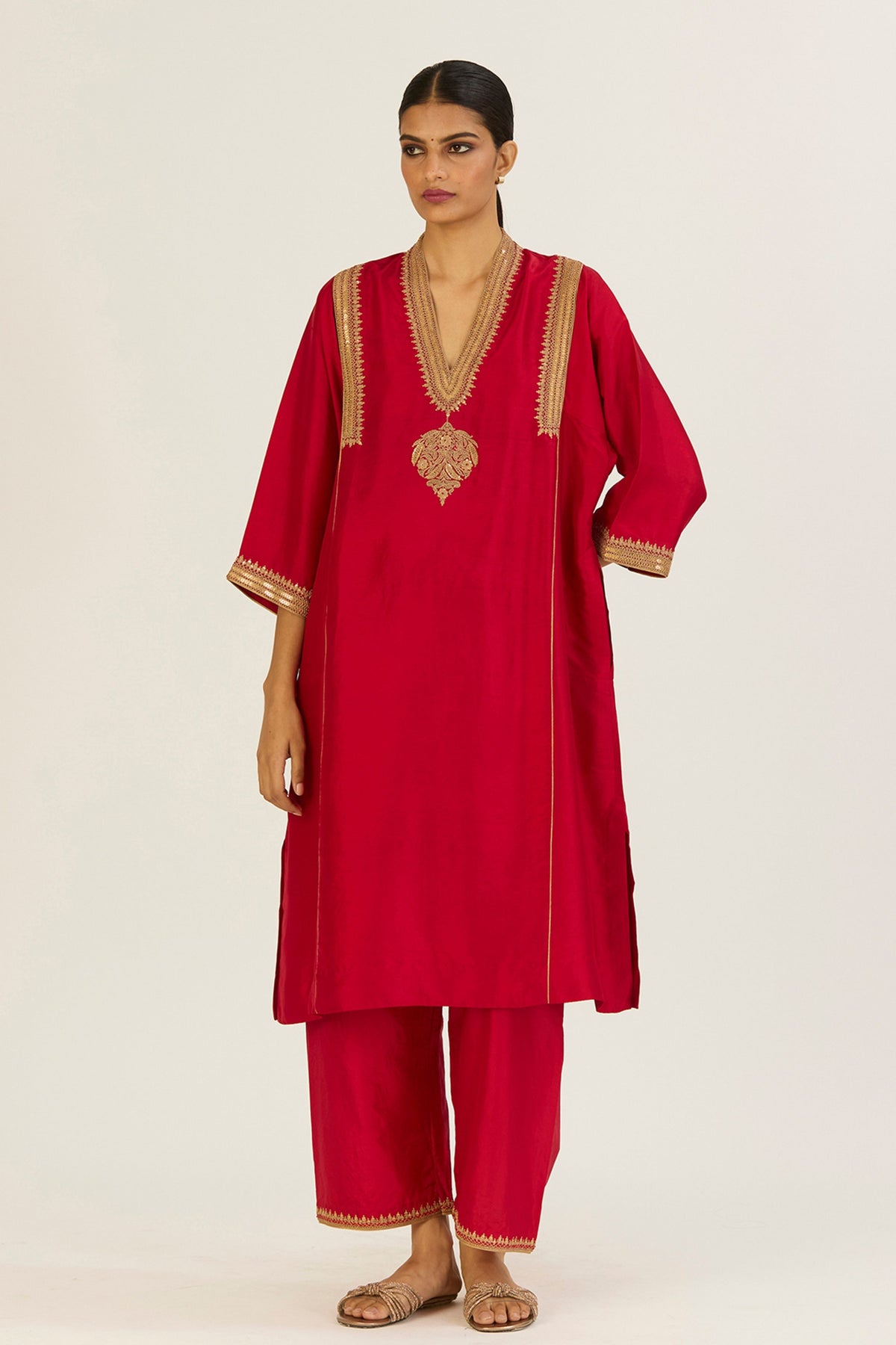 Rekha Red Kurta &amp; Pants