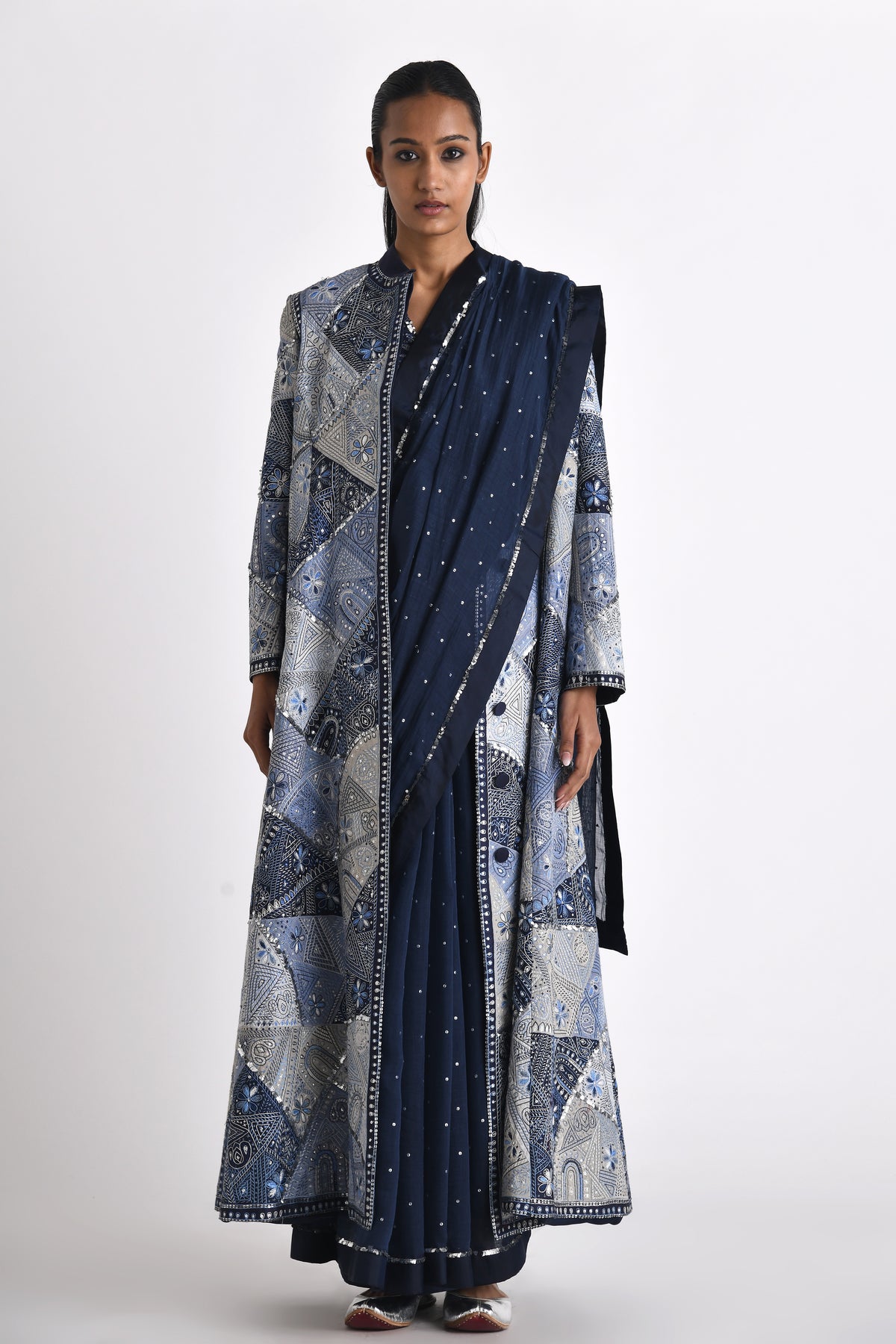 Navy Kianna Sequin Saree