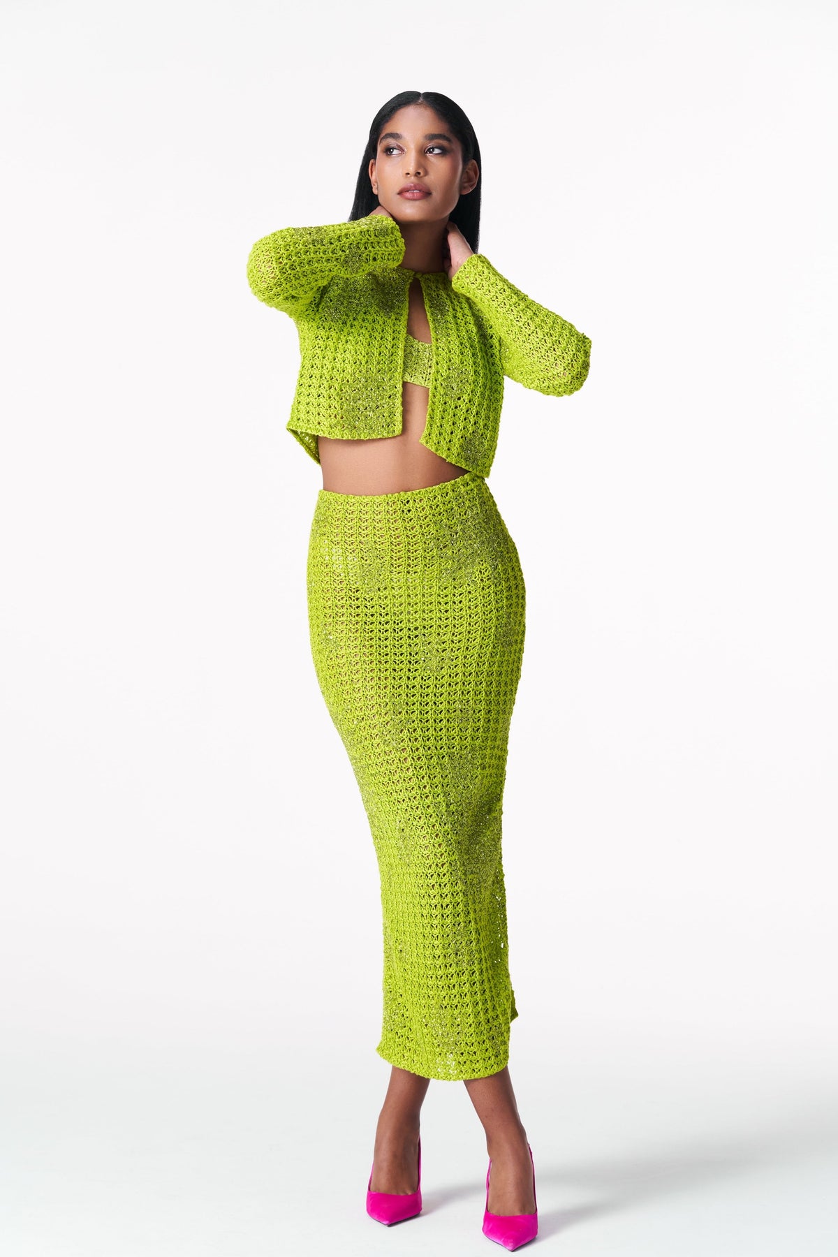 Chartreuse Crochet Skirt