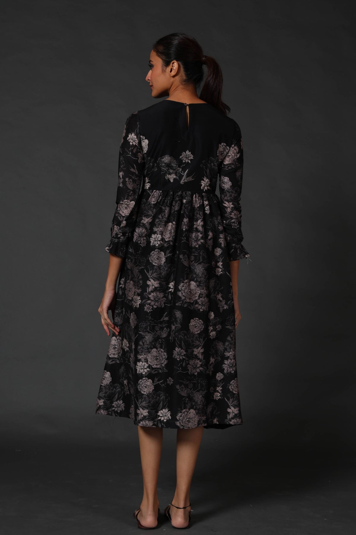 Black Digital Printed Dress