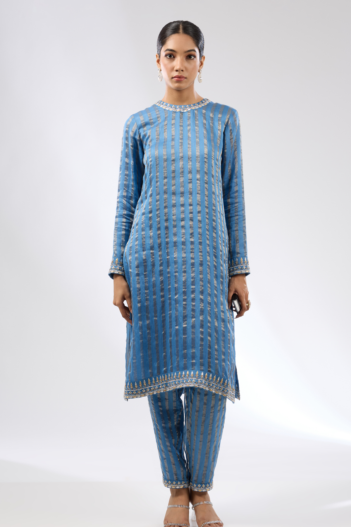 Zari Blue Kurta Set