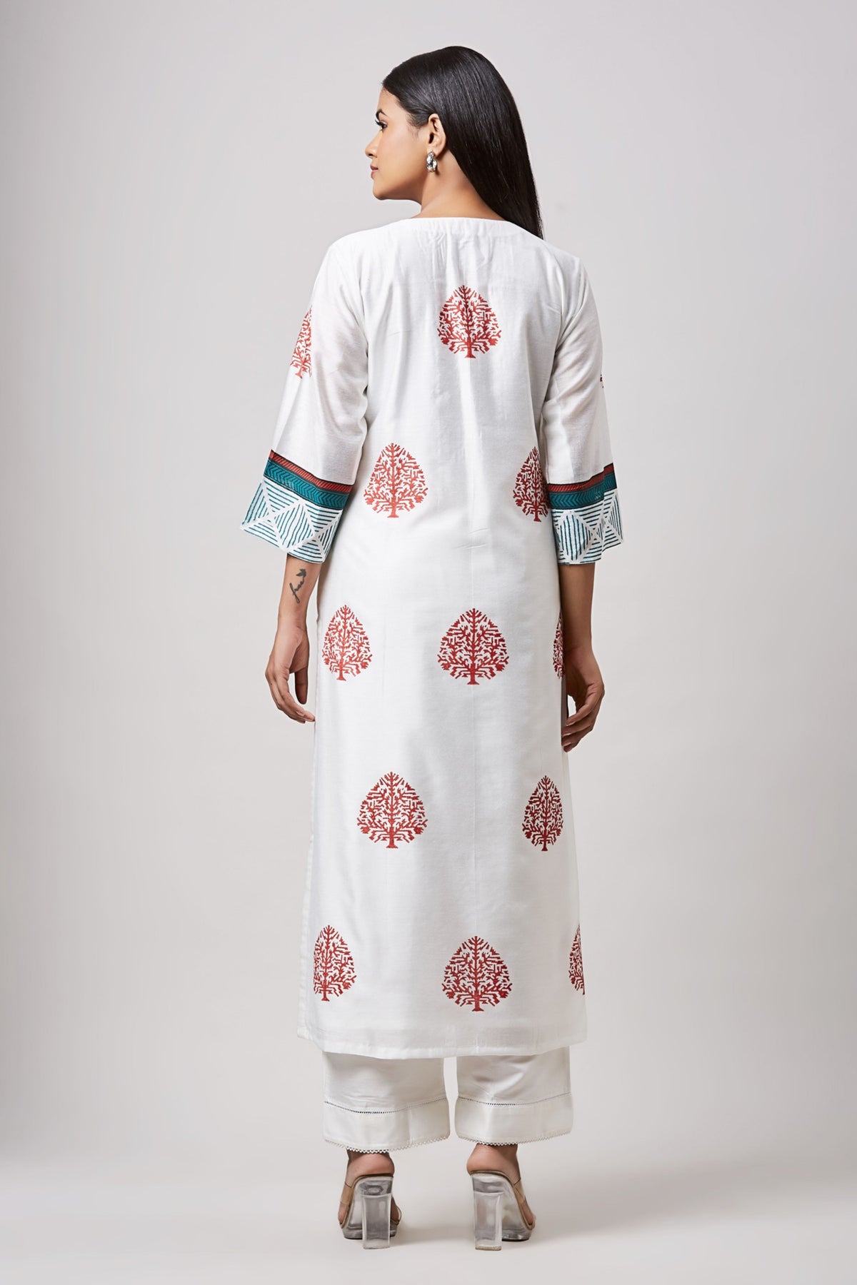 Rust &amp; Indigo Kurta Set