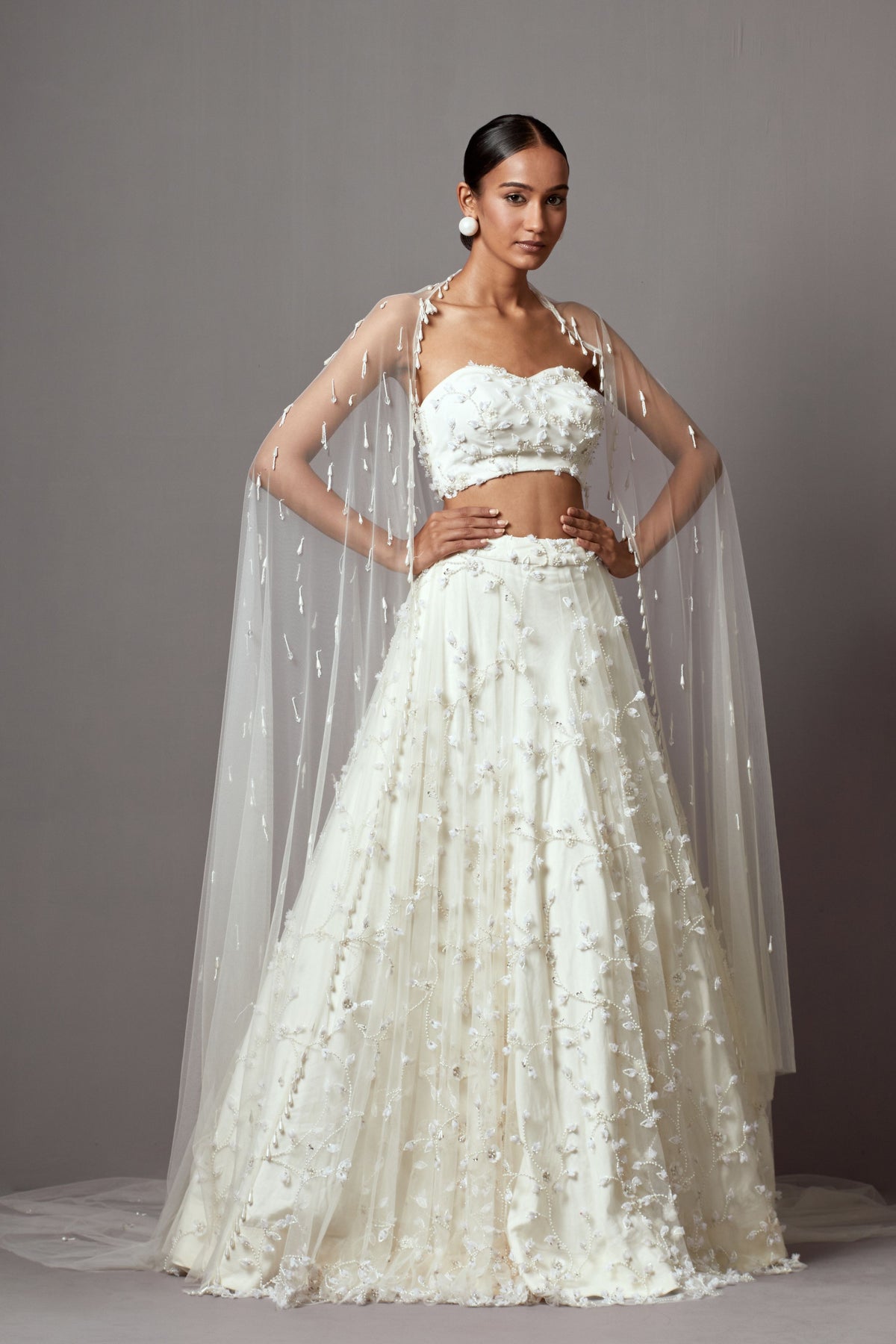 Ivory Bellflower Lehenga Set