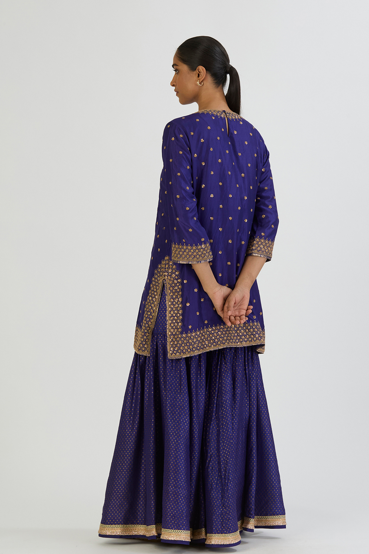 Blue Alam Kurta and Sharara