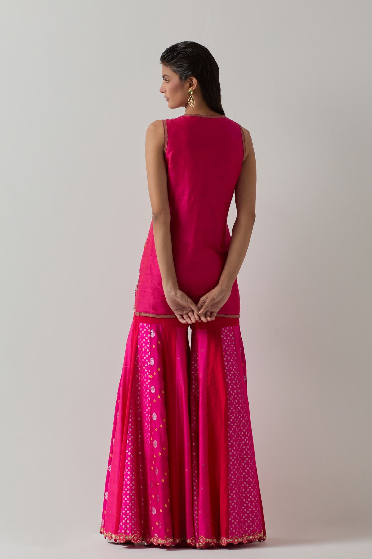 Fuchsia Floral Sharara Set