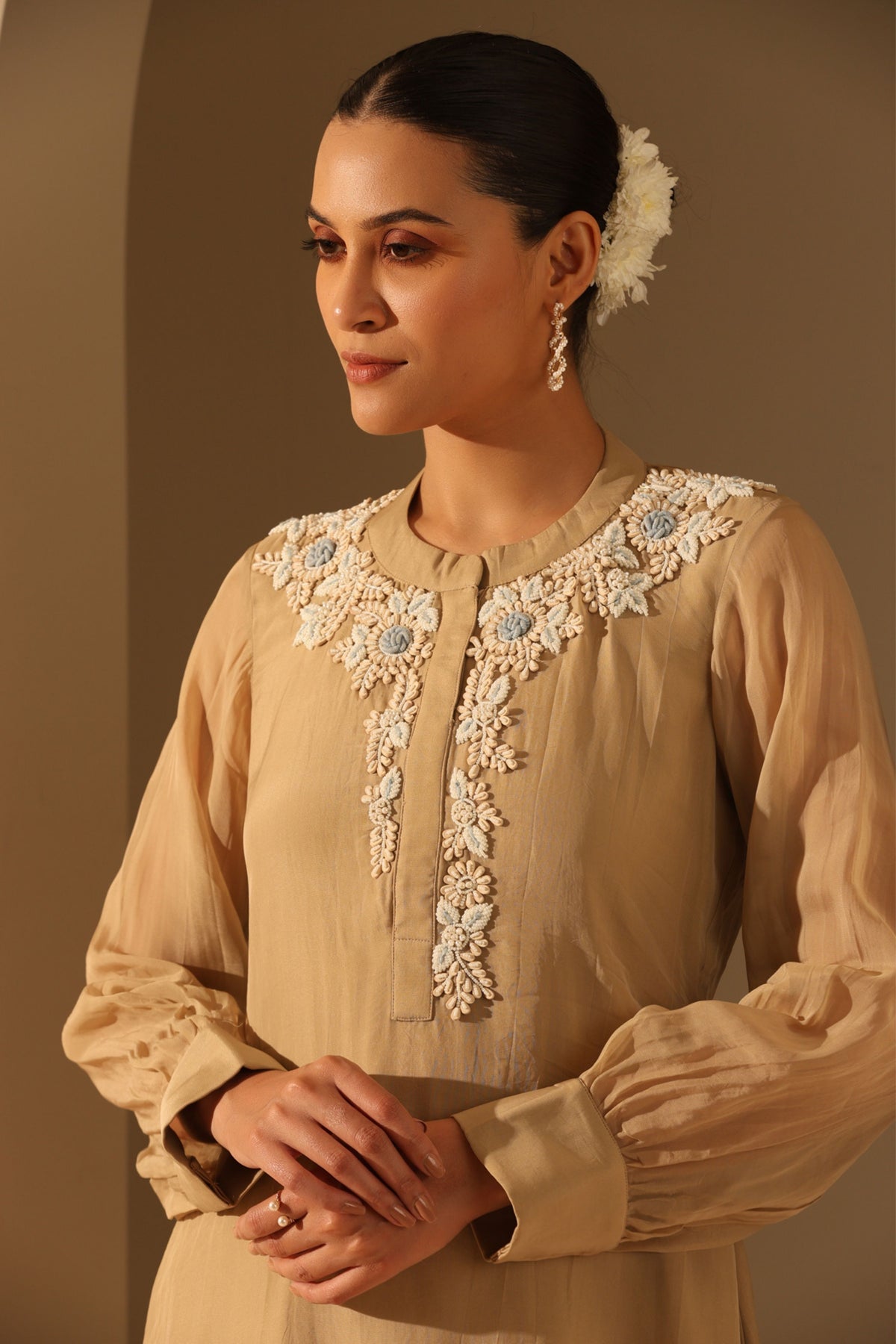 Mahvi Beige Kurta Set