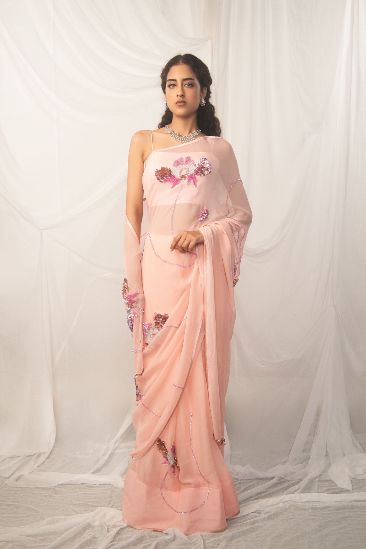 Poppy Spray Saree