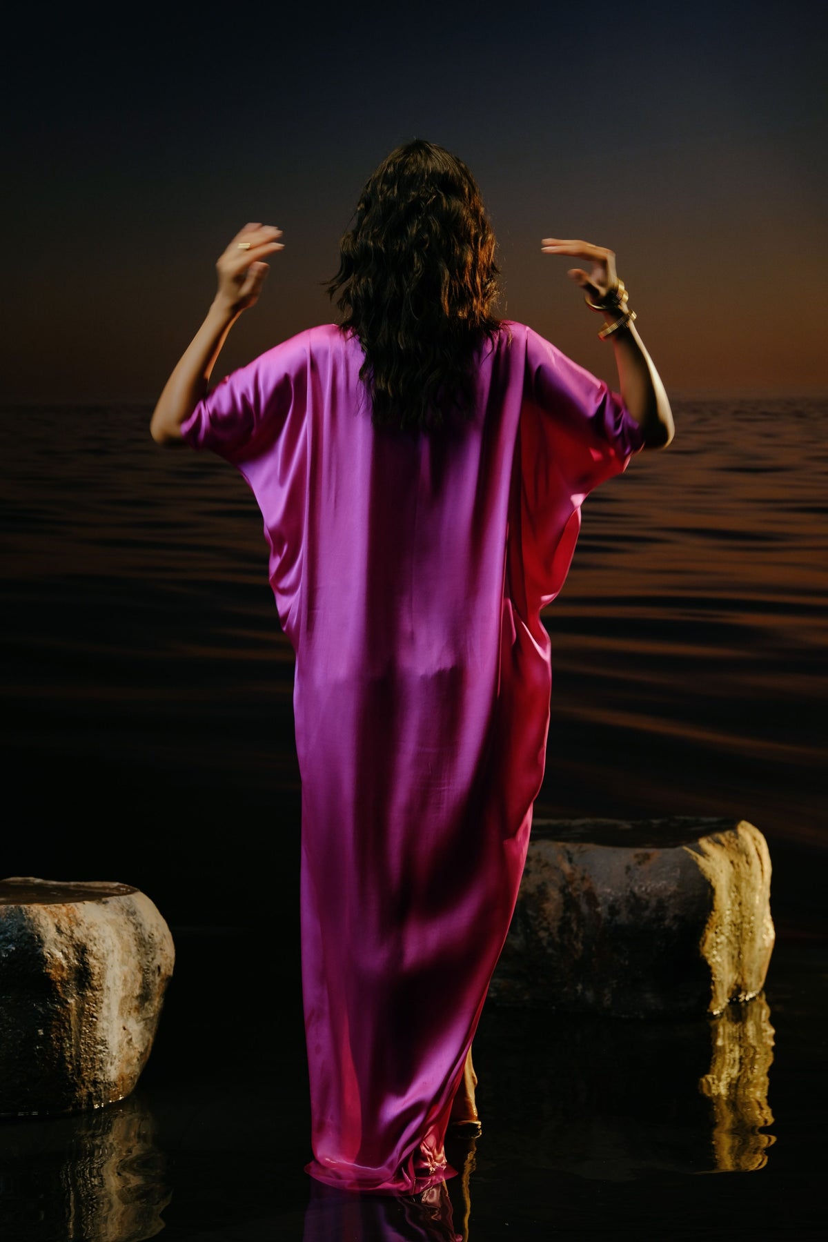 Alora Solid Purple Kaftan