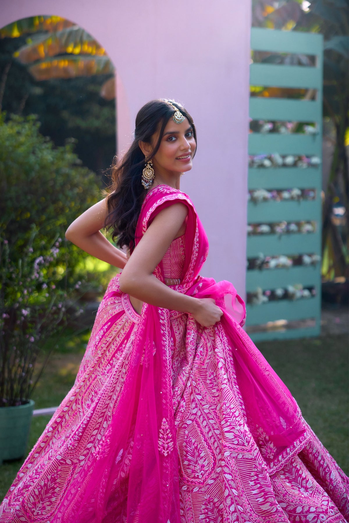 Fuschia Pink Lehenga Set