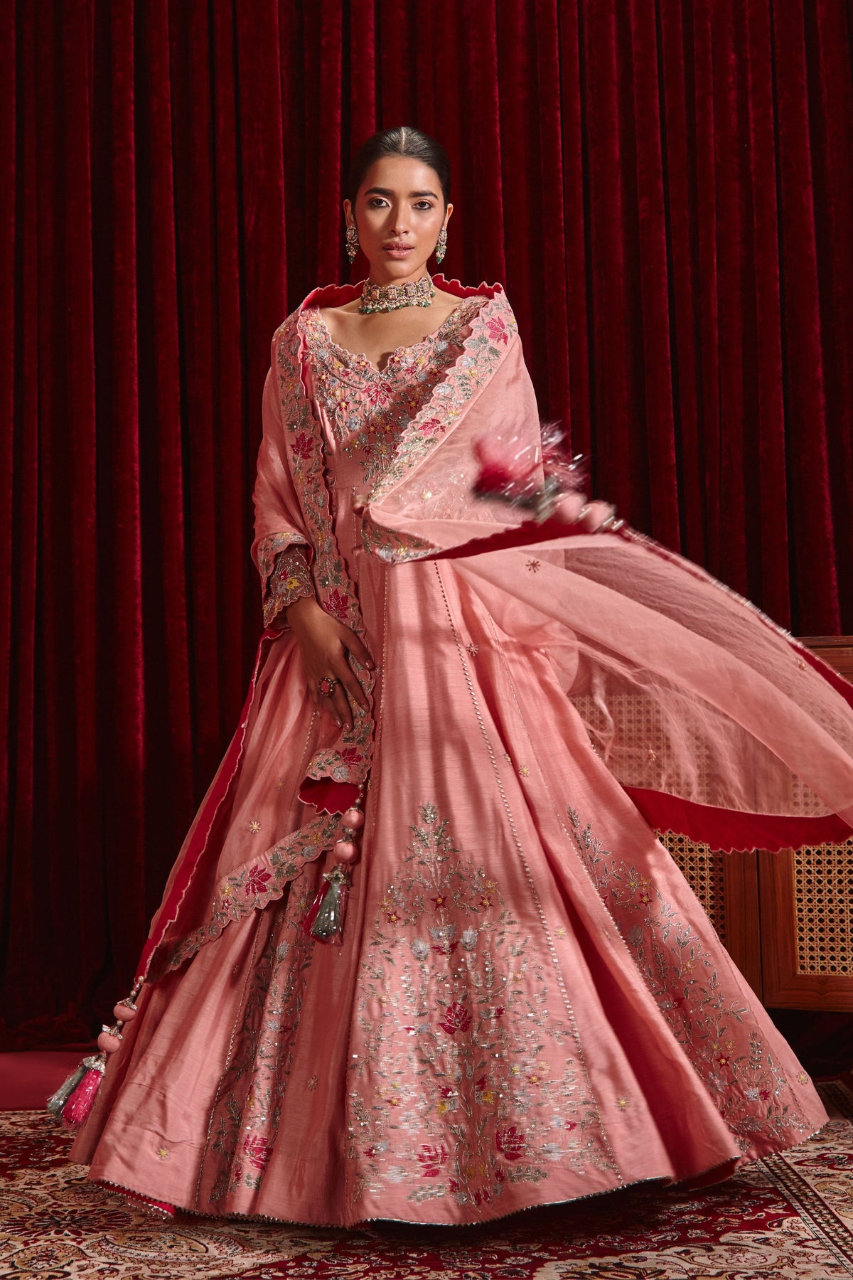 Rose Pink Naira Anarkali Set