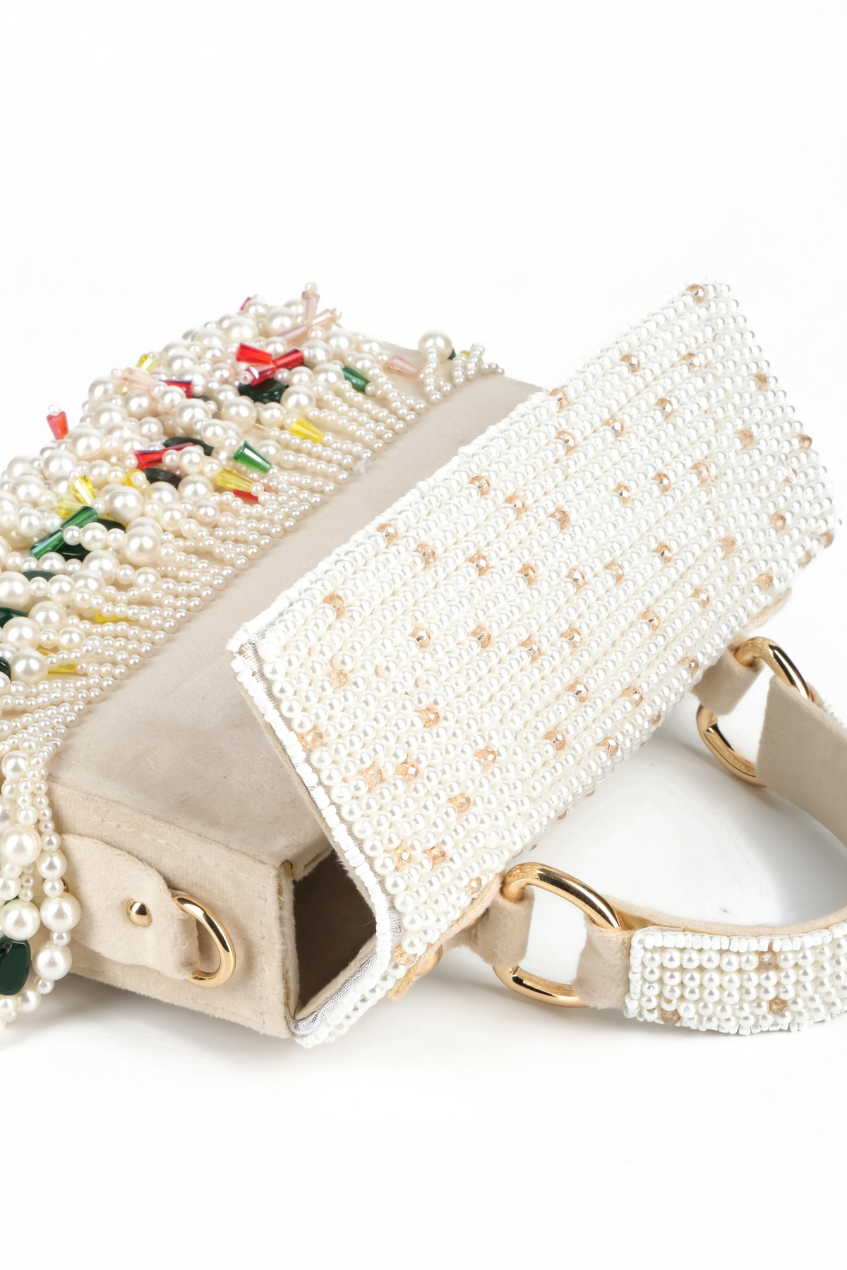 Alia Ivory Embellished Box Bag