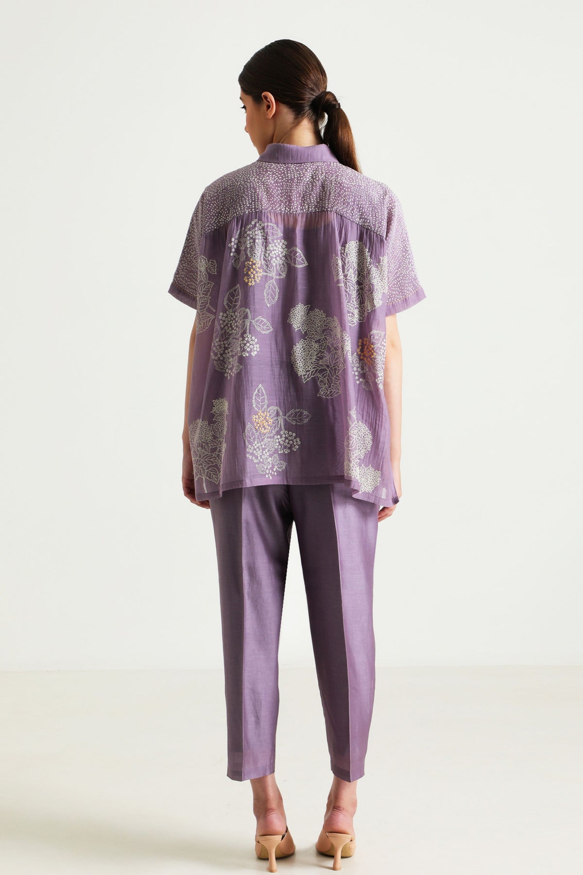 Mauve Embroidery Shirt and Pant Set