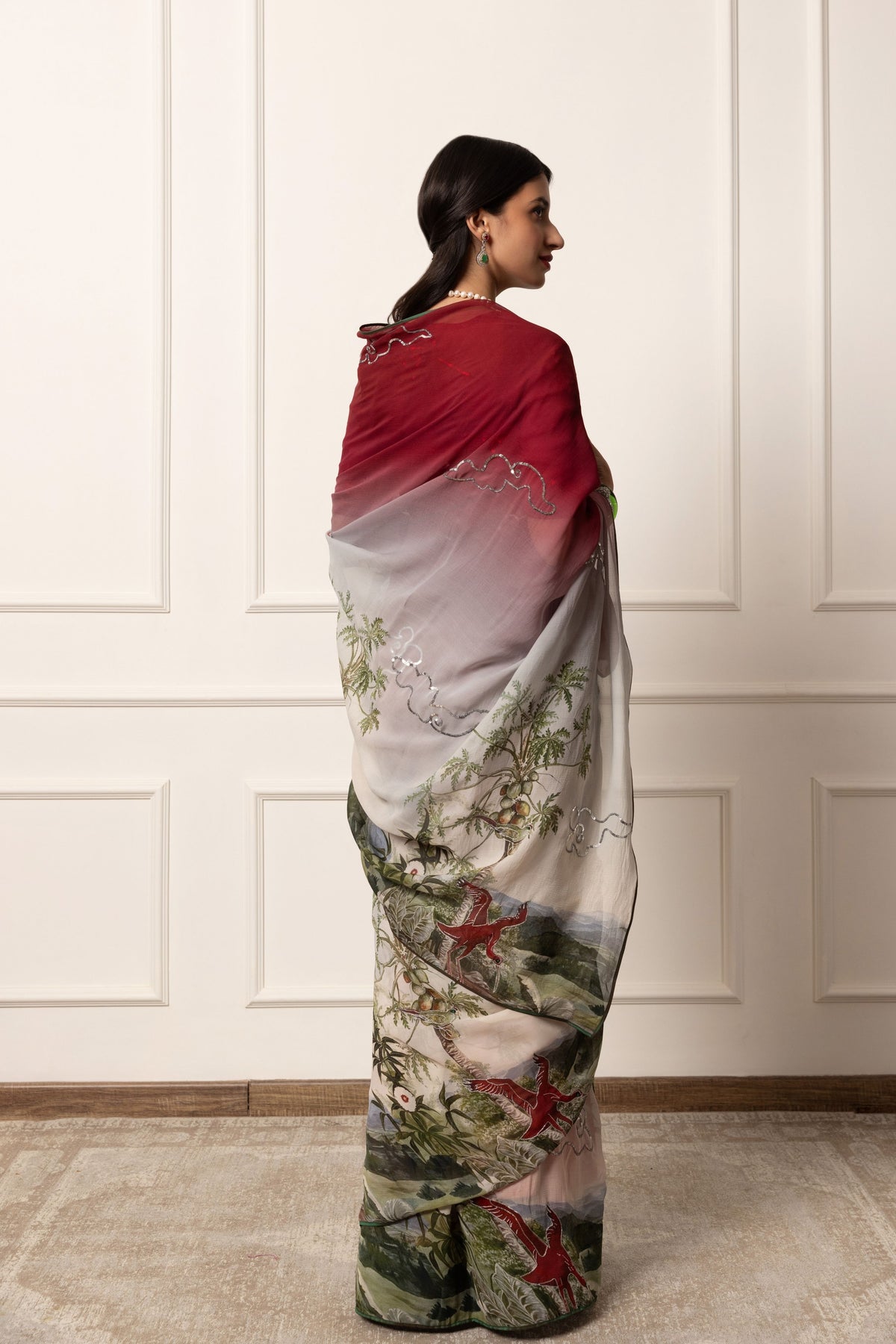 Amelie Printed French Chiffon Saree