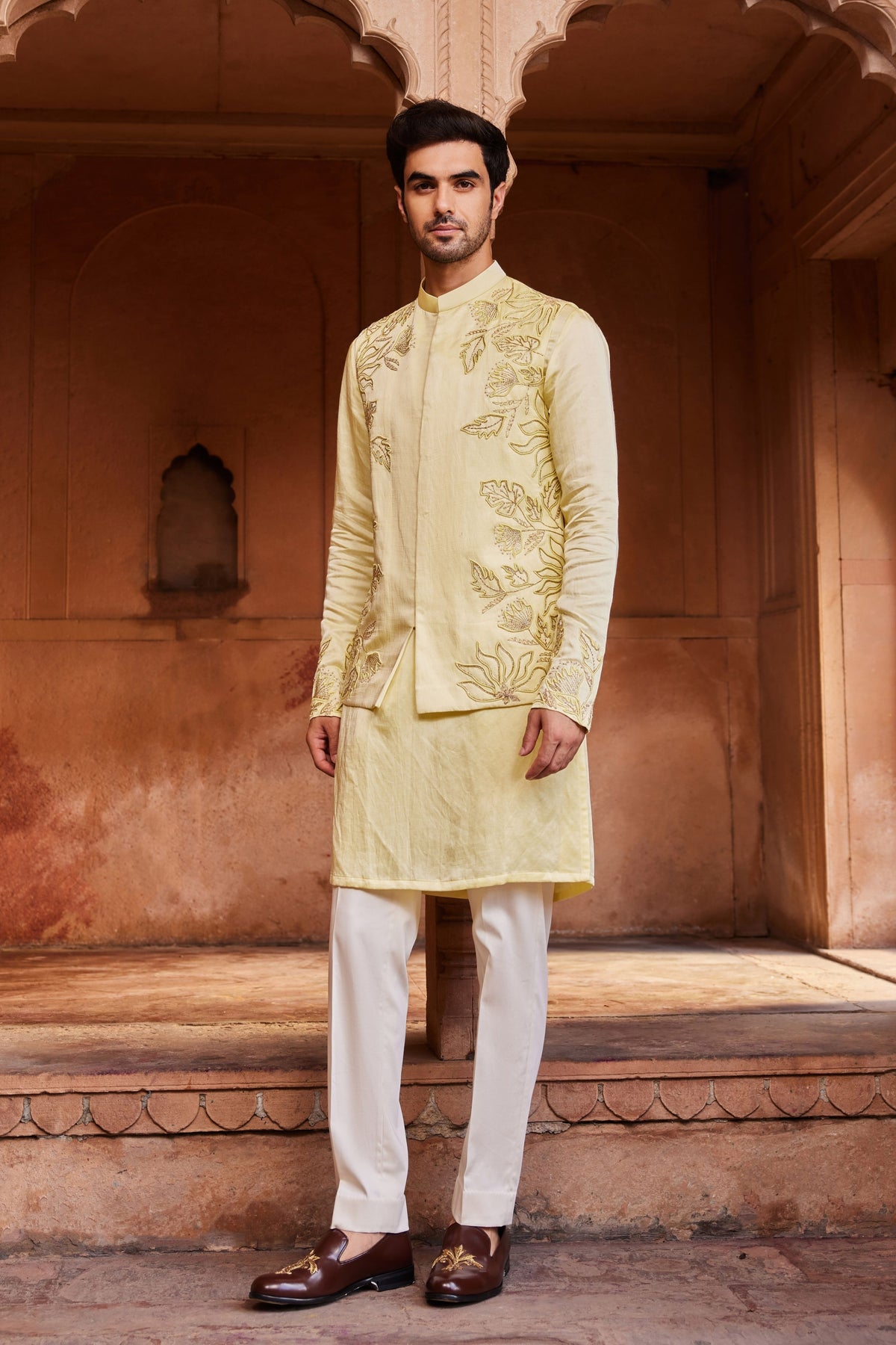 Rooh Silk Nehru Jacket Set