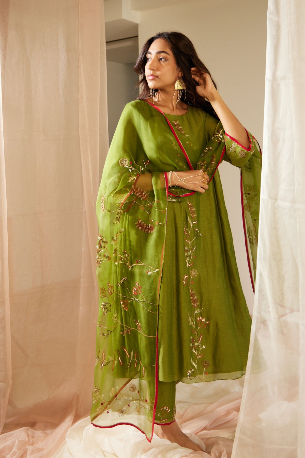 Green Gul Kurta