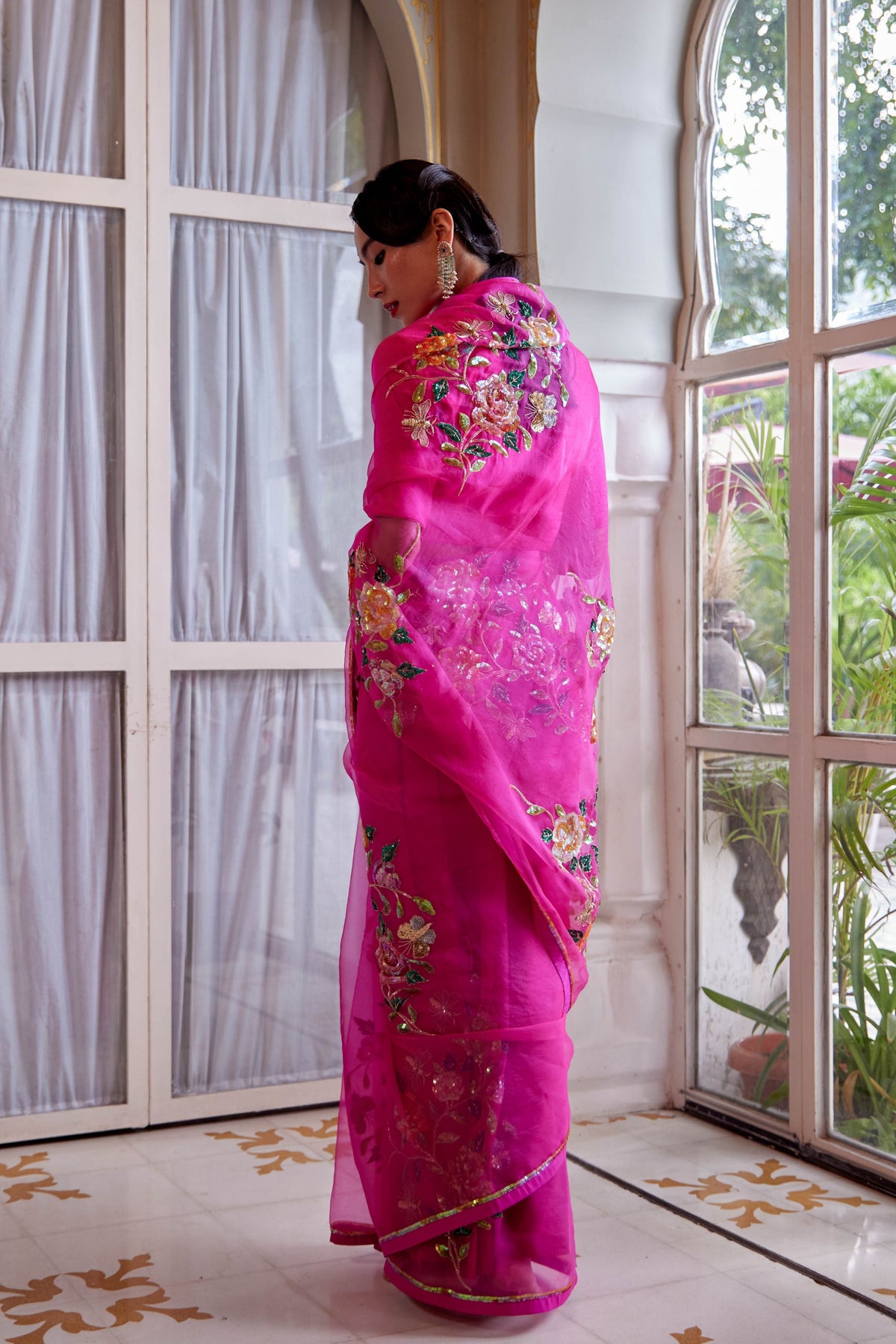 Raziya Hot Pink Saree