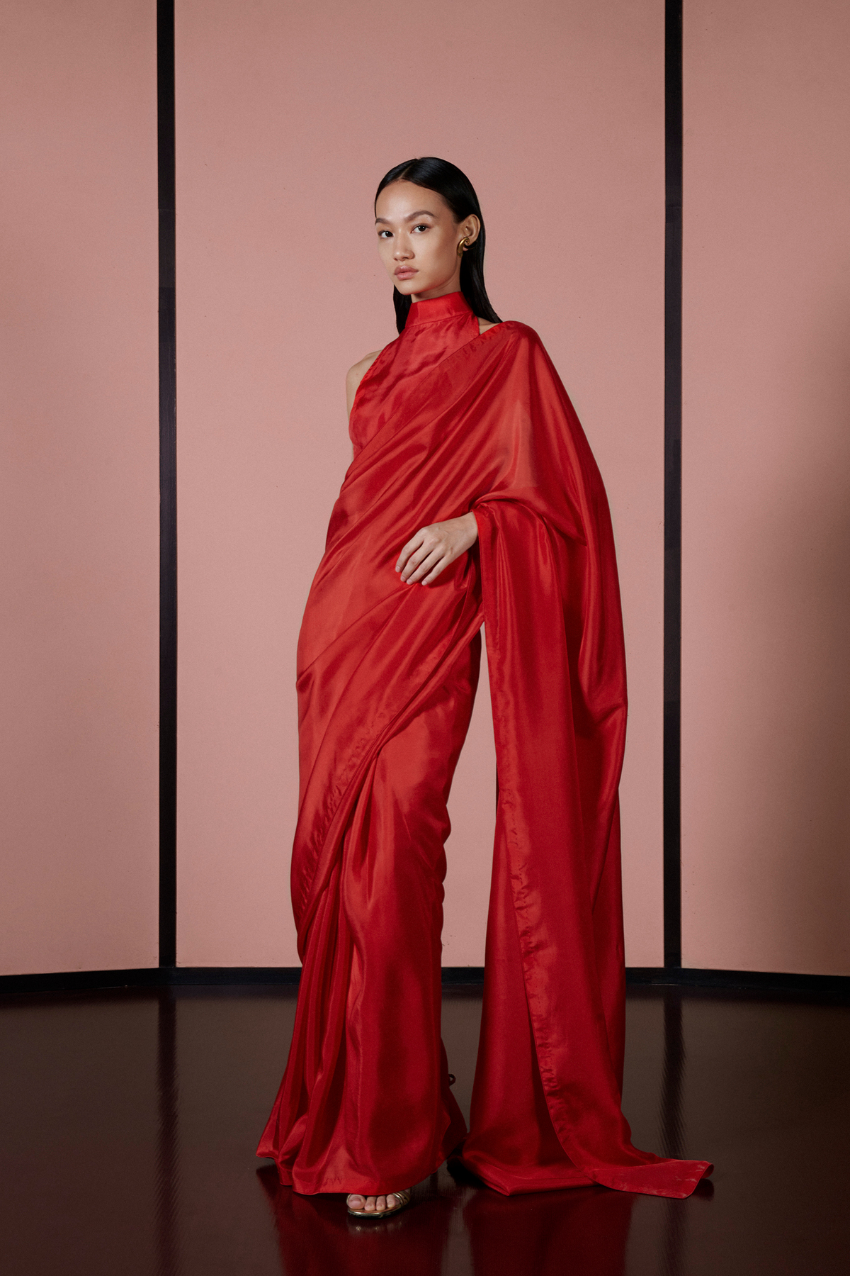 Handwoven Ruby Red Silk Sari