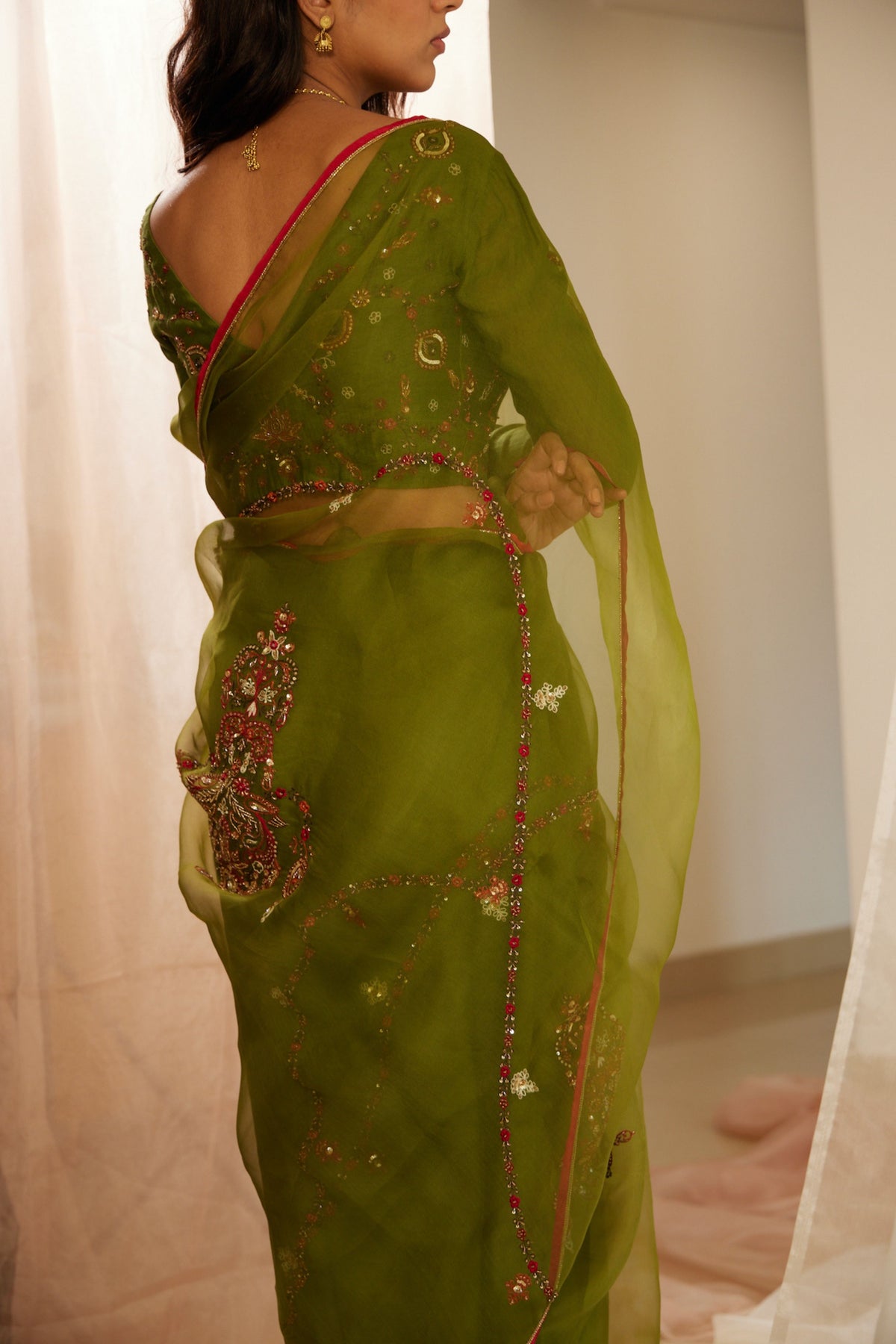 Green Dhuleti Saree