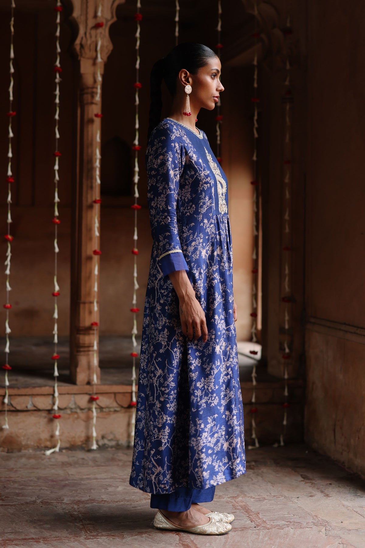 Blue Printed Kurta Set