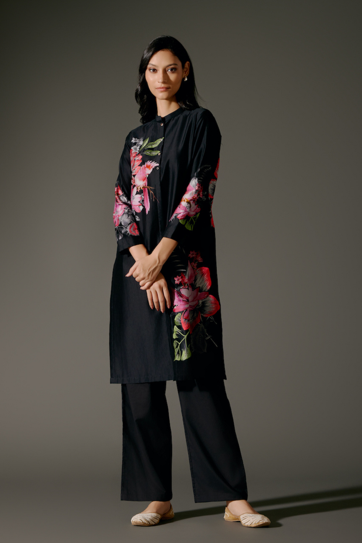 Chanderi Tunic Set Black