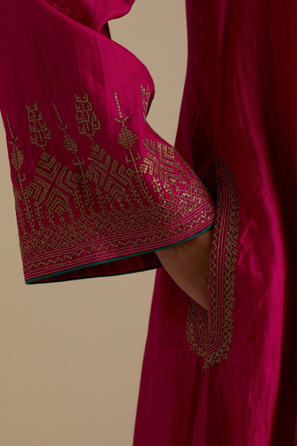 Fuchsia A-line Kurta Set