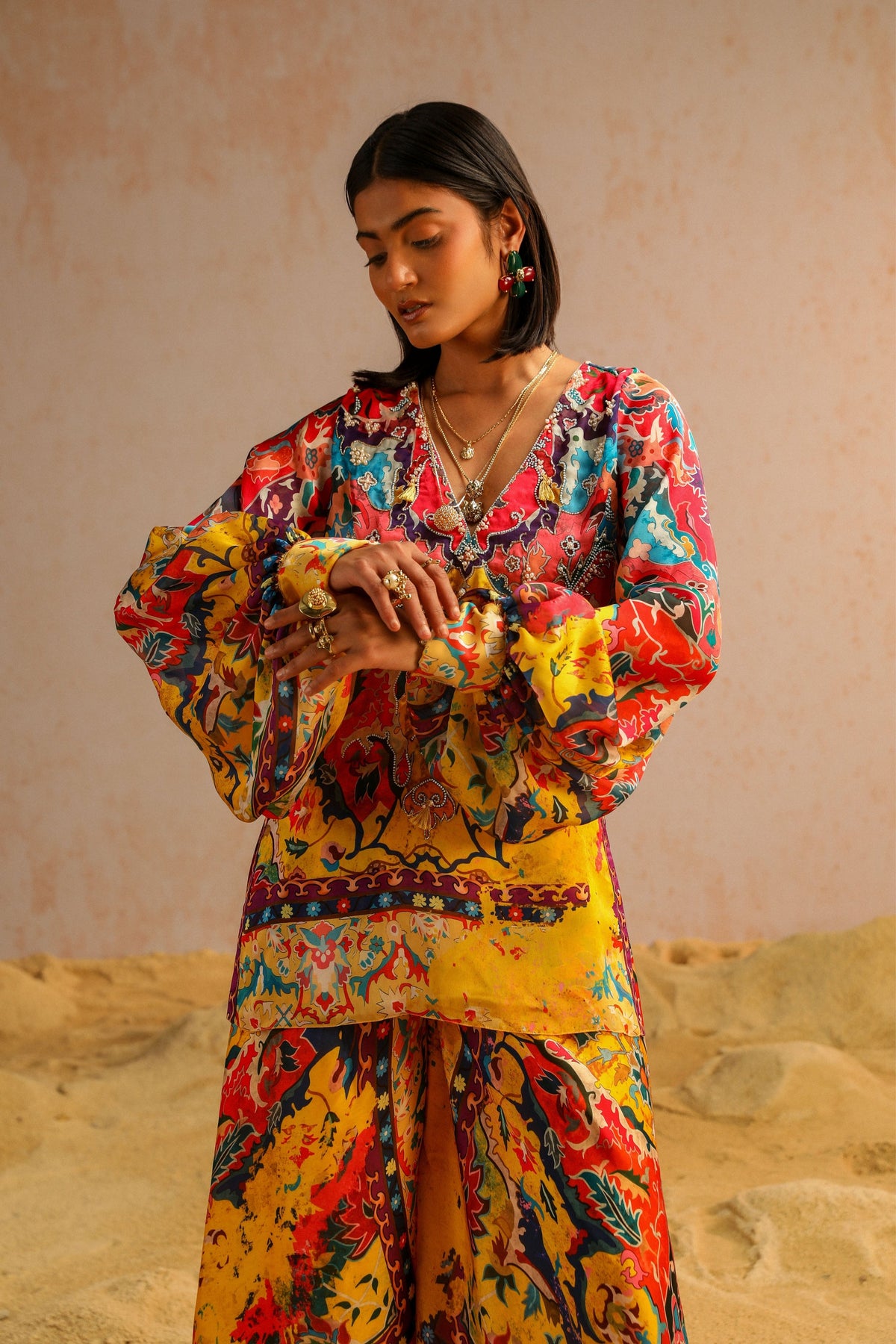 Yellow Pants With Short Kurti