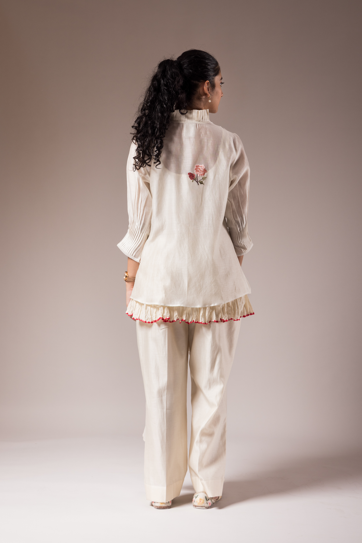 Ivory Collar Shirt With Pants