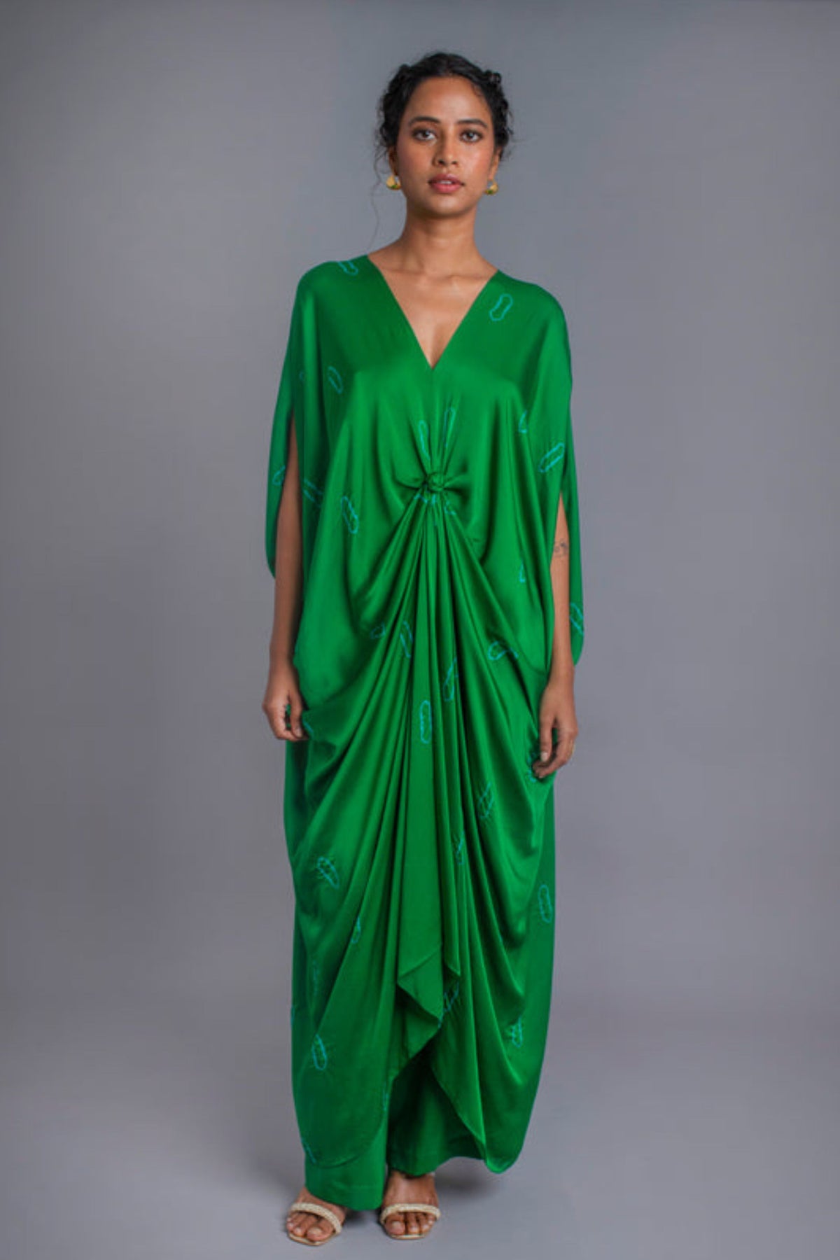 Green Tie-Dye  Kaftan Set