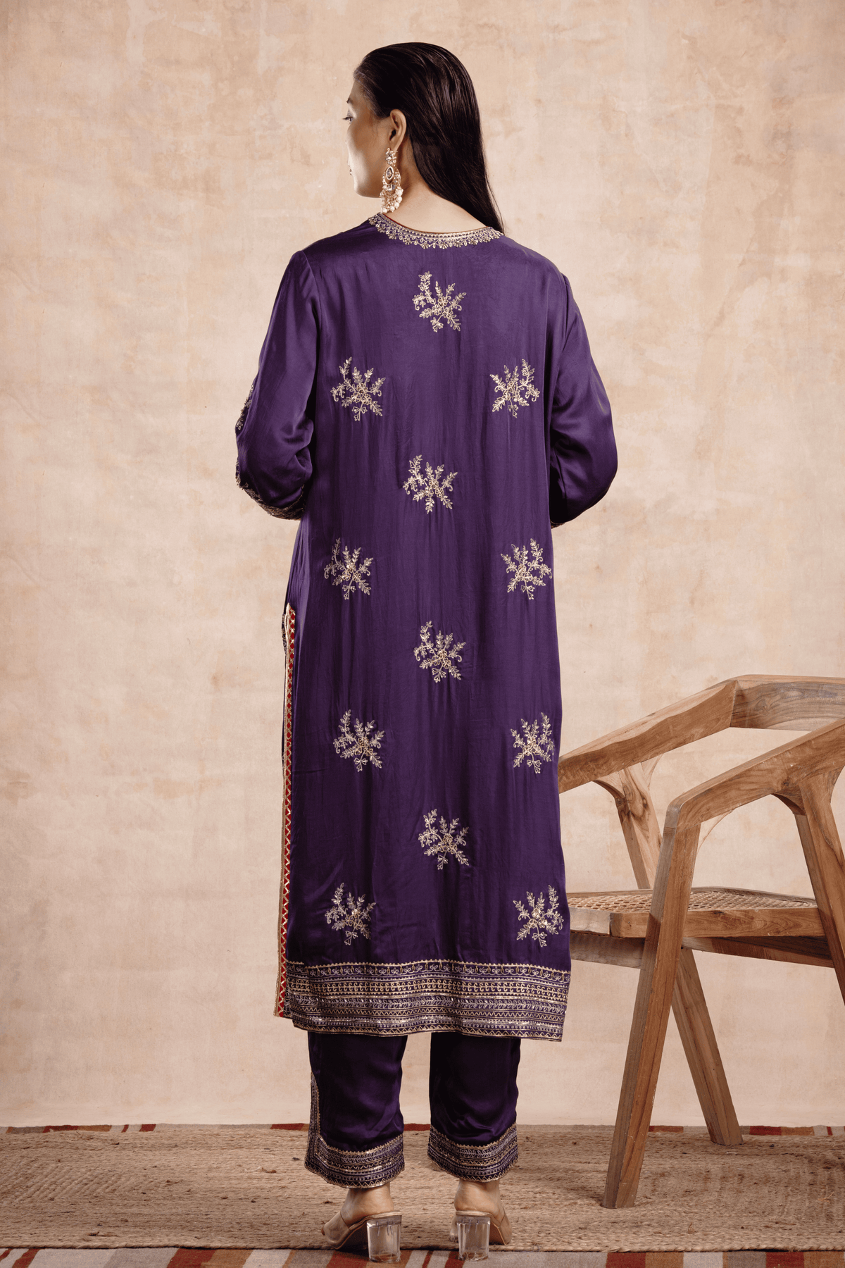 Fiza Aari Kurta Set Jamuni