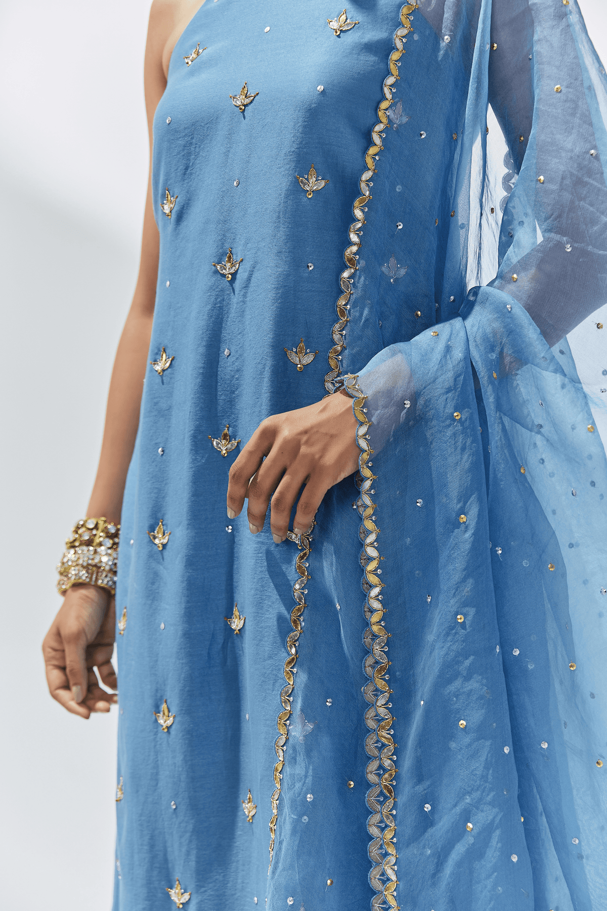 Cerulean Blue Embroidered Kurta Set