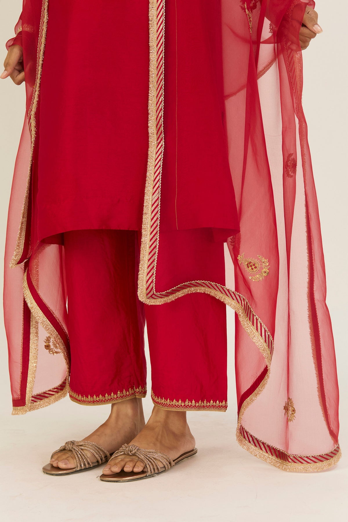 Rekha Red Kurta &amp; Pants