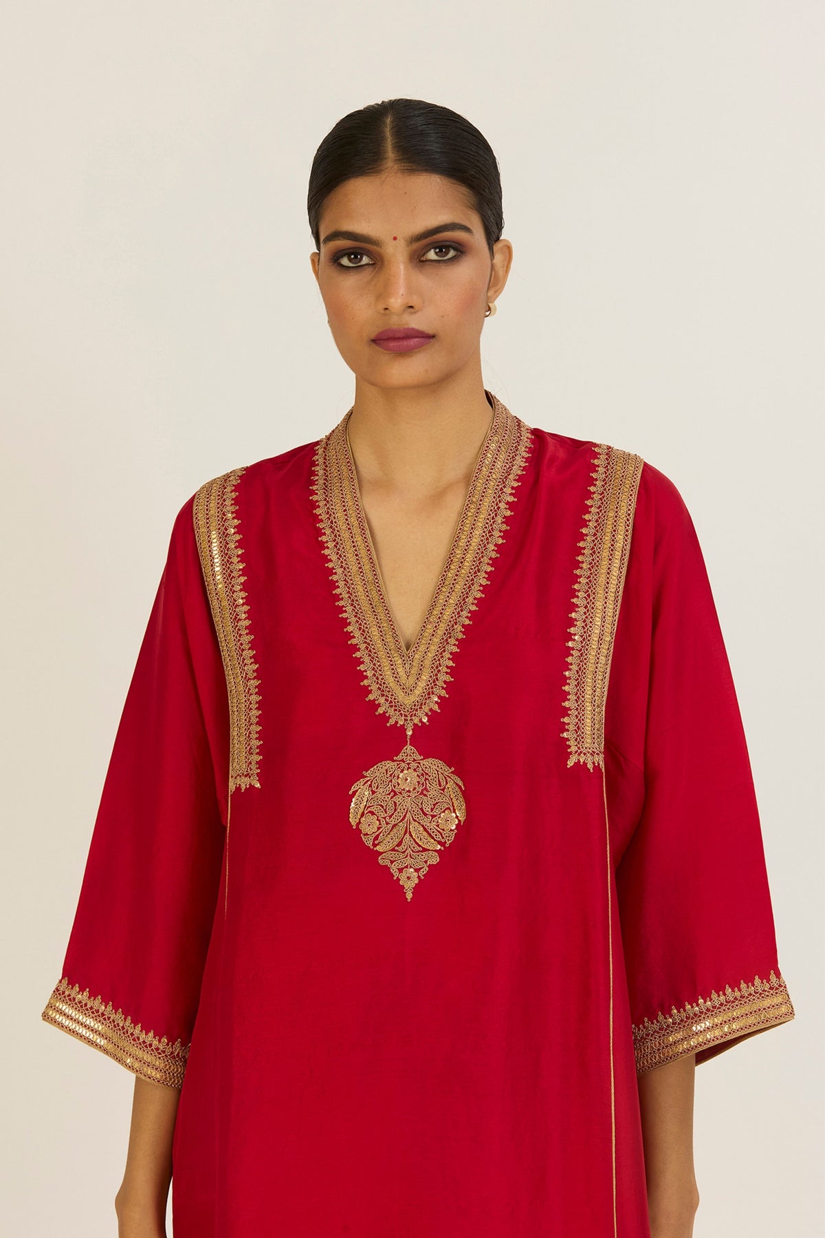 Rekha Red Kurta &amp; Pants