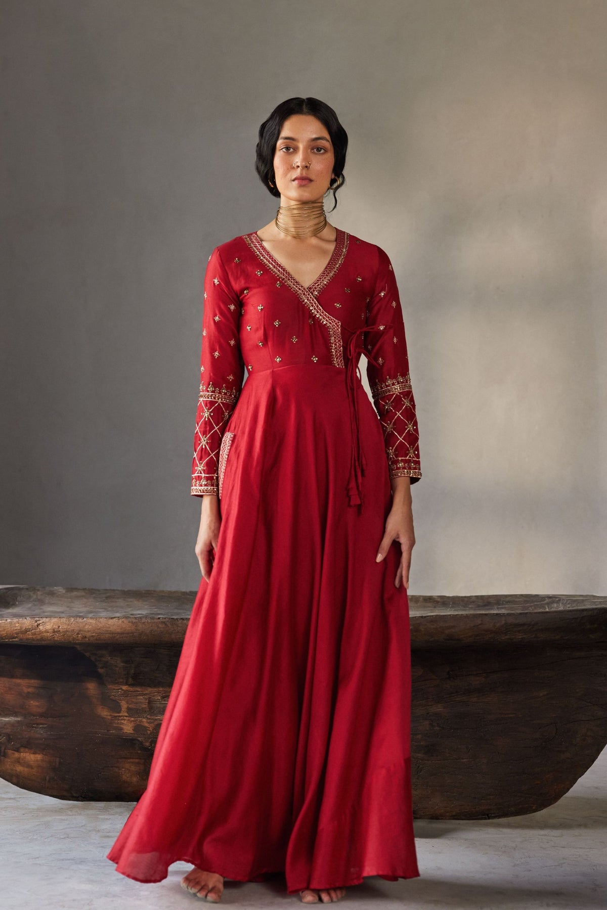 Red Full Length Angrakha