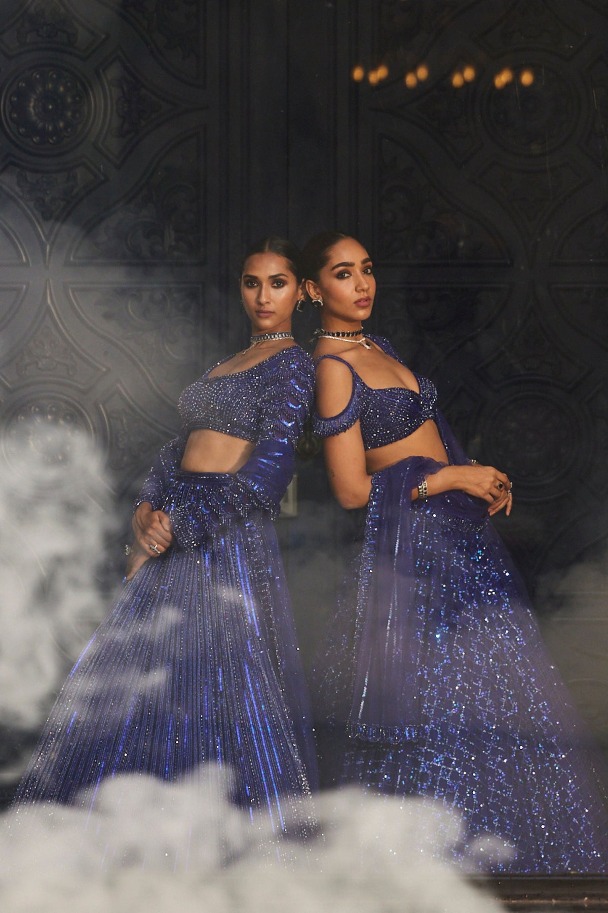 Cocktail Blue Tulle Lehenga Set