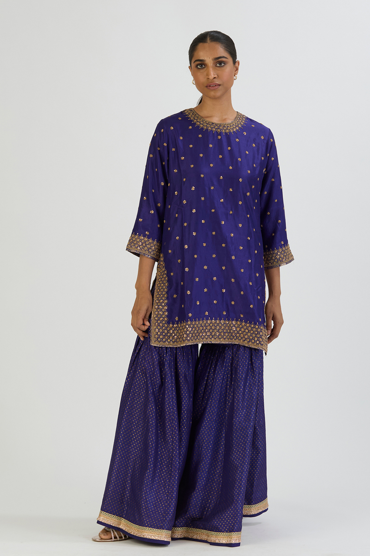 Blue Alam Kurta and Sharara