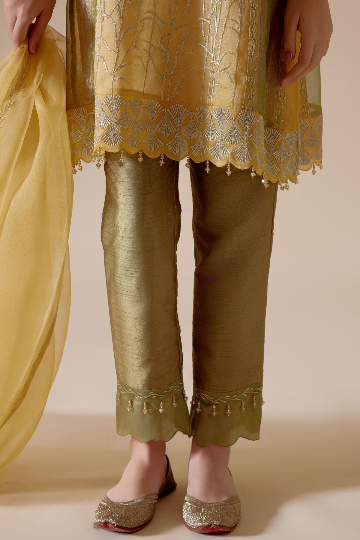 Farida Mustard Kurta Set