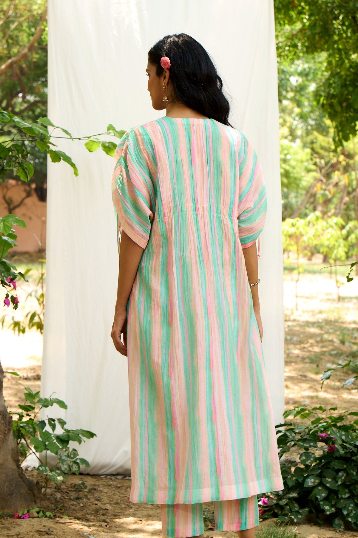 Kaftan Look Stripe Kurta Set