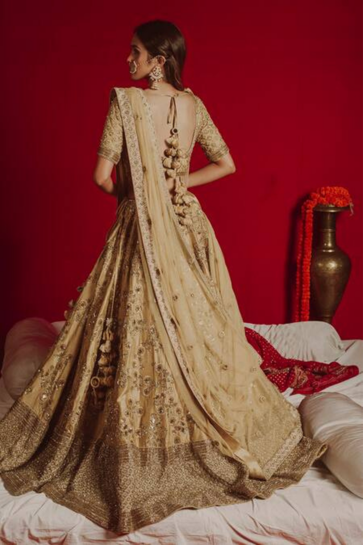 Golden Jaal Lehenga Set