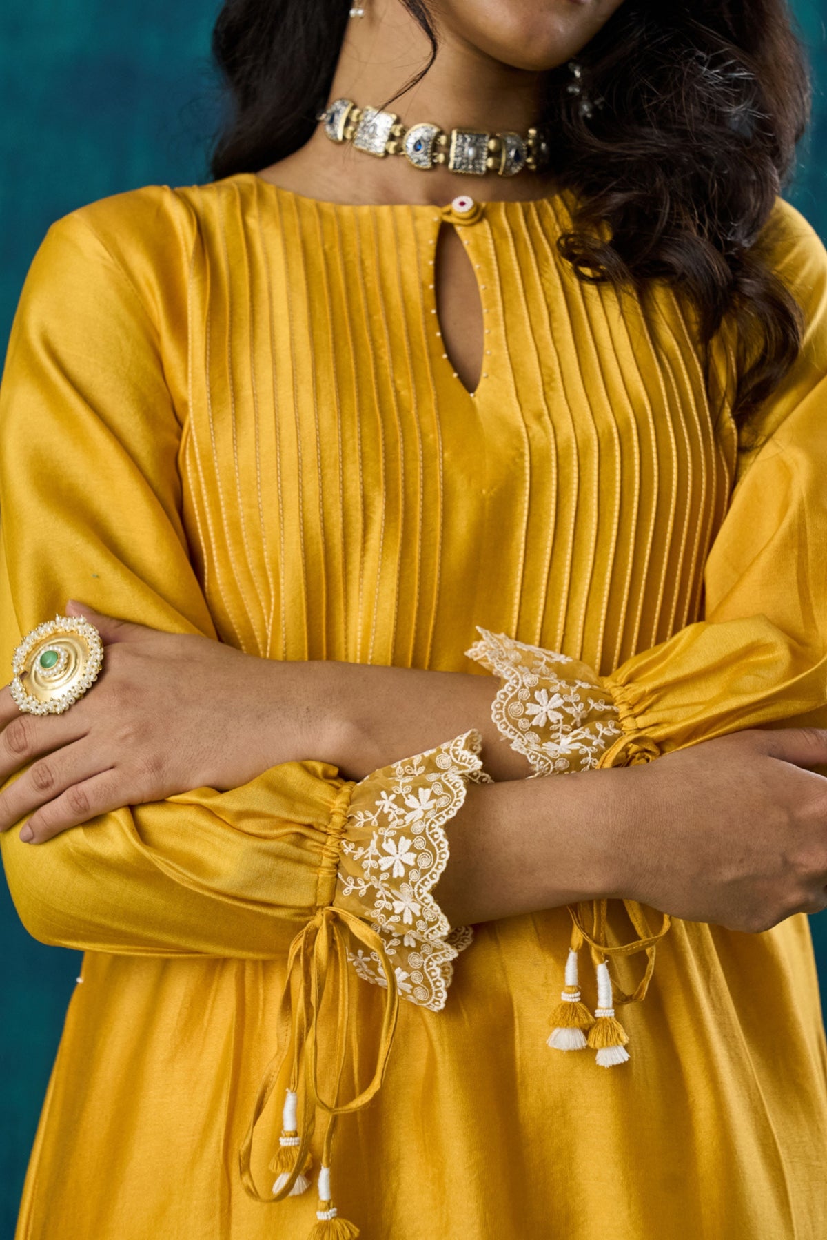 Mango Yellow Flowy Kurta Sets