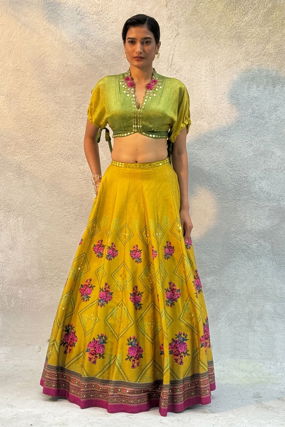 Ochre Yellow Lehenga Set