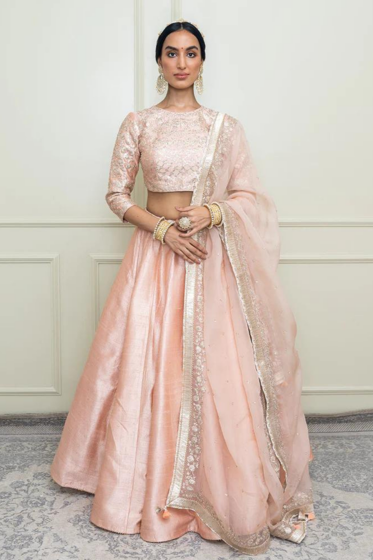 Pearl pink aafiyah lehenga set