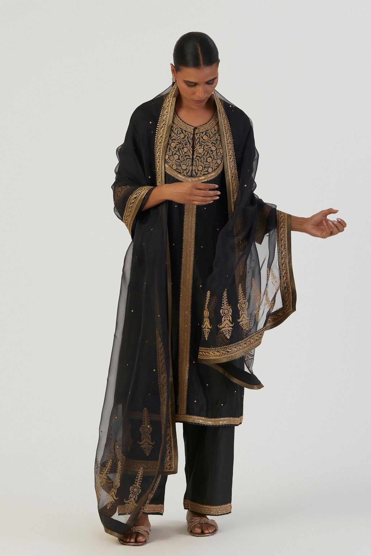 Qala Black Kurta and Pants