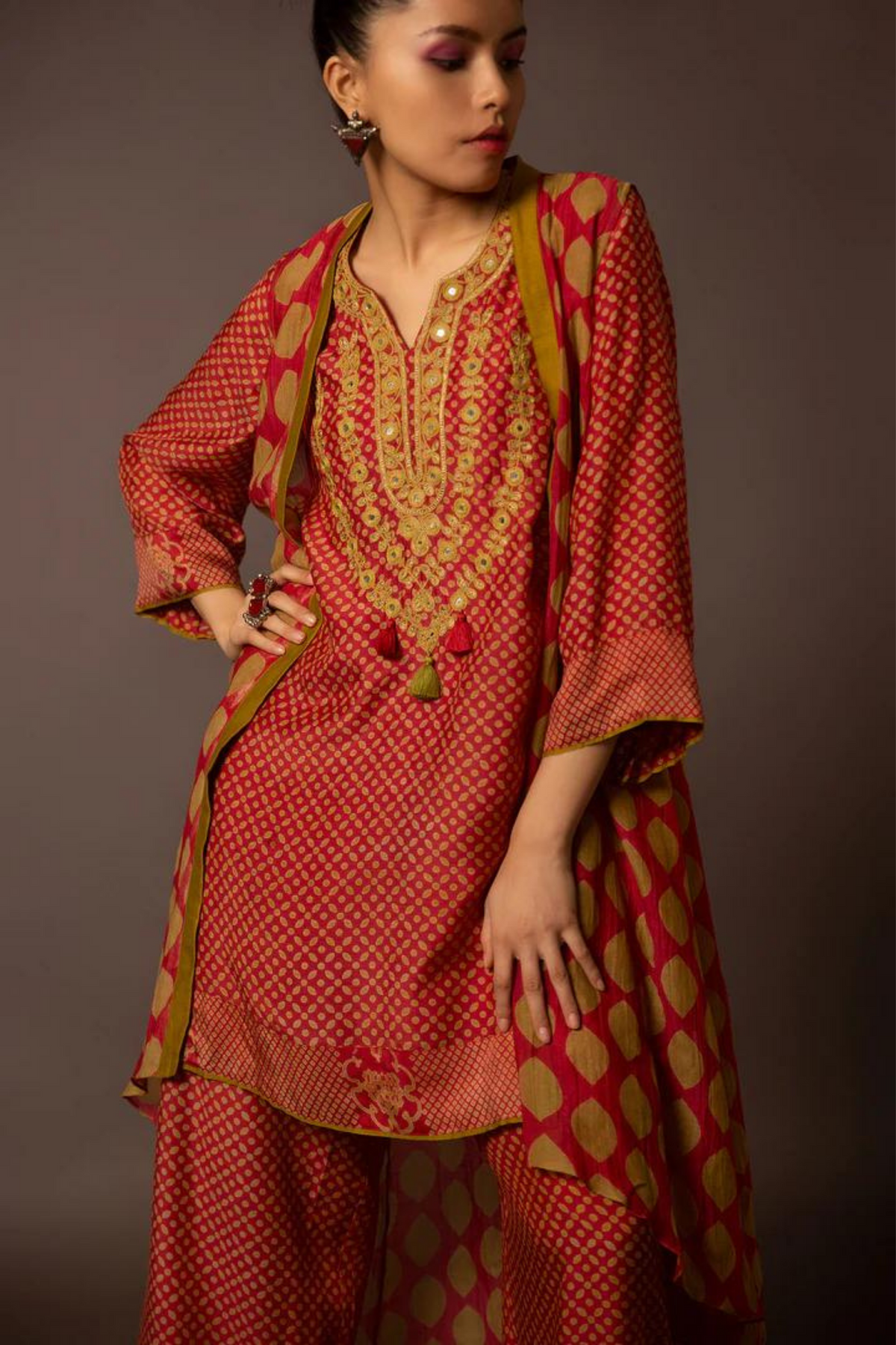 Printed Kurta Cape Set