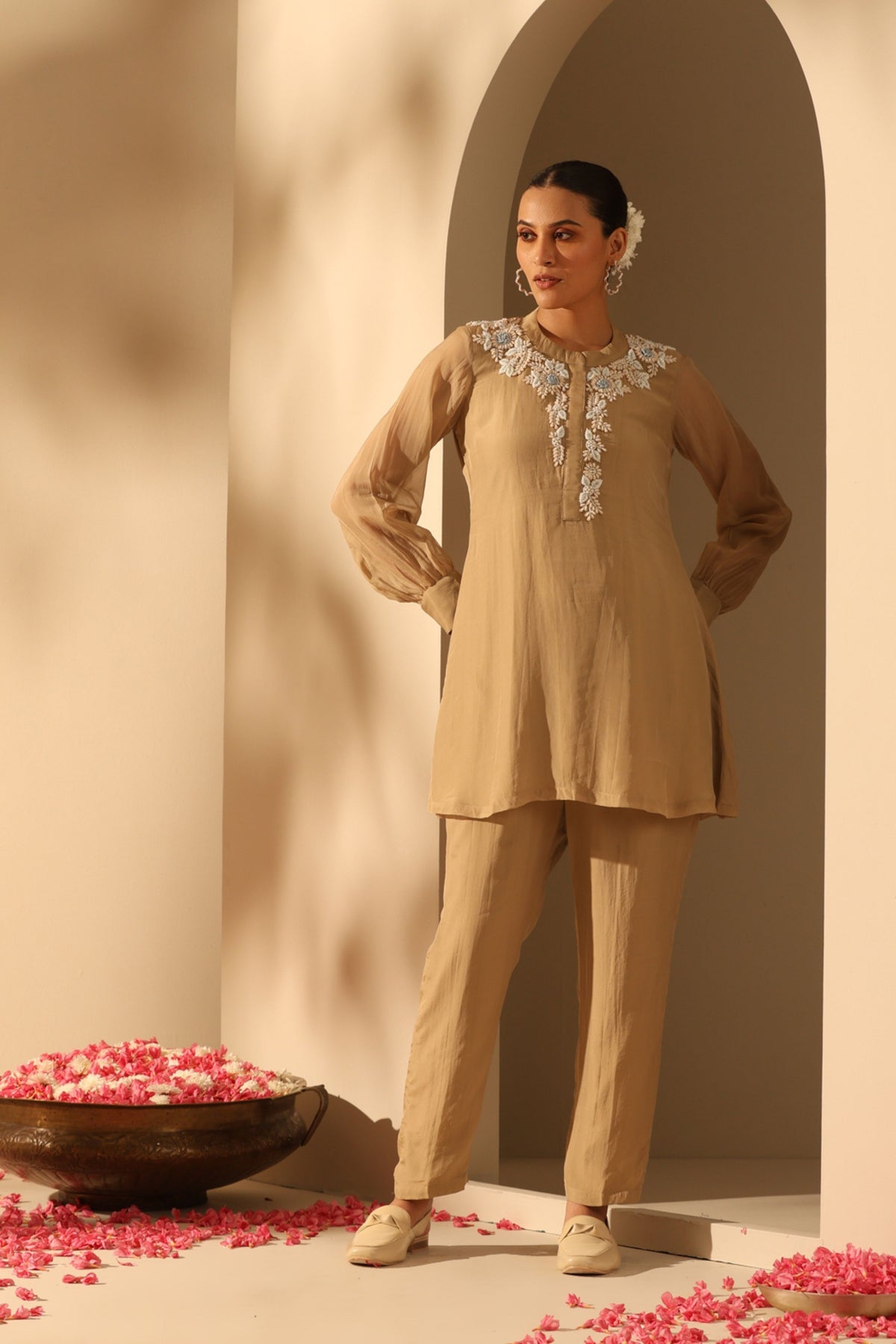 Mahvi Beige Kurta Set