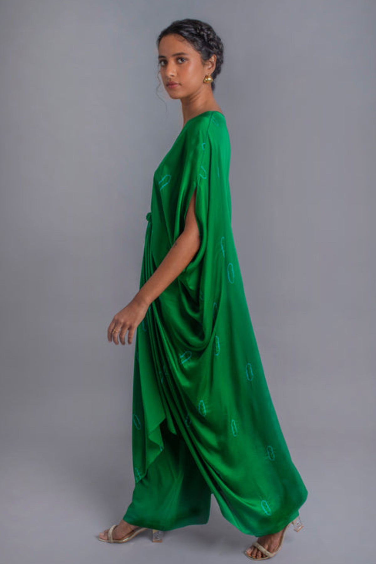 Green Tie-Dye  Kaftan Set