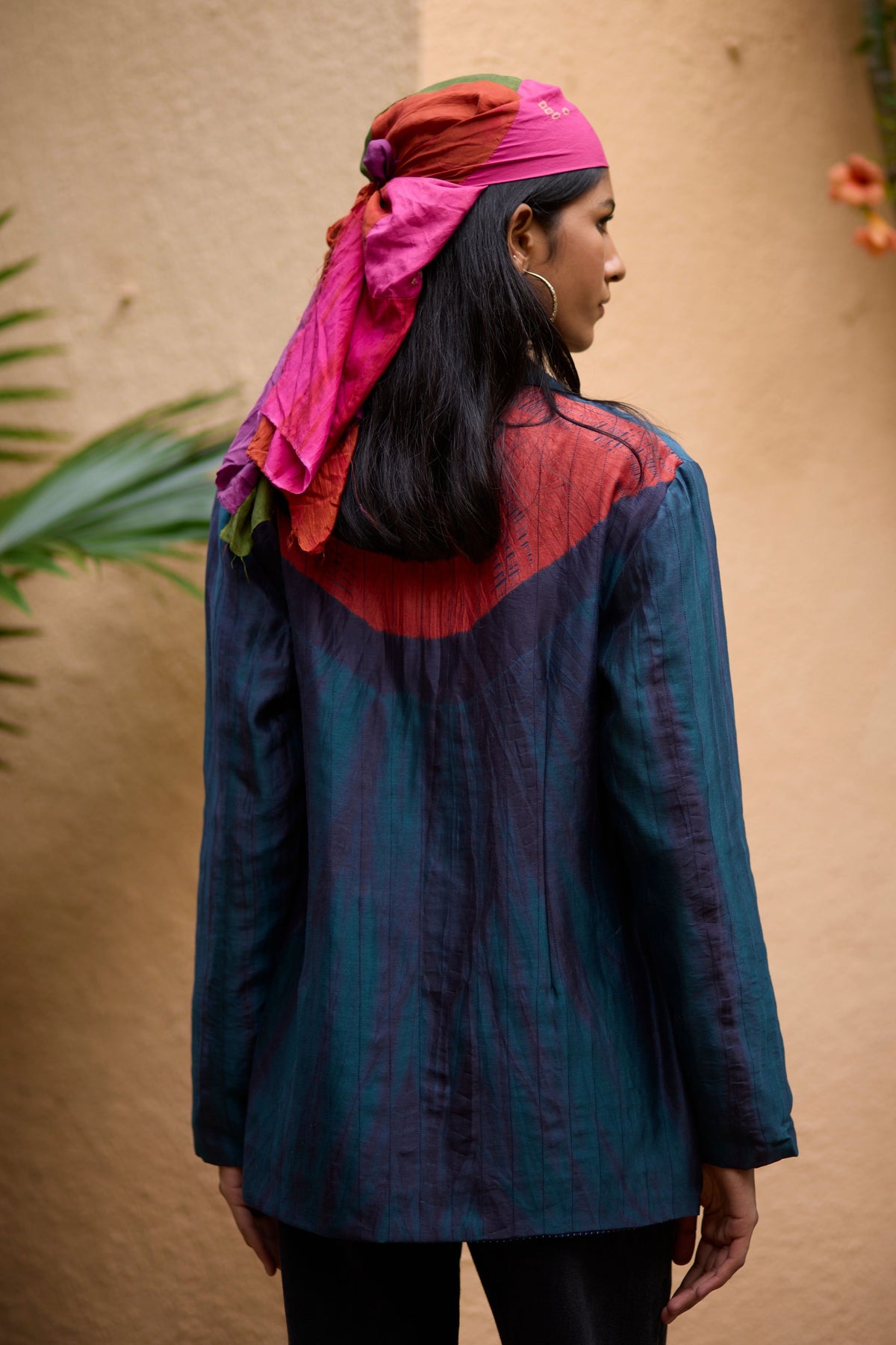 Teal Badhni and Hand Embroidered Jacket