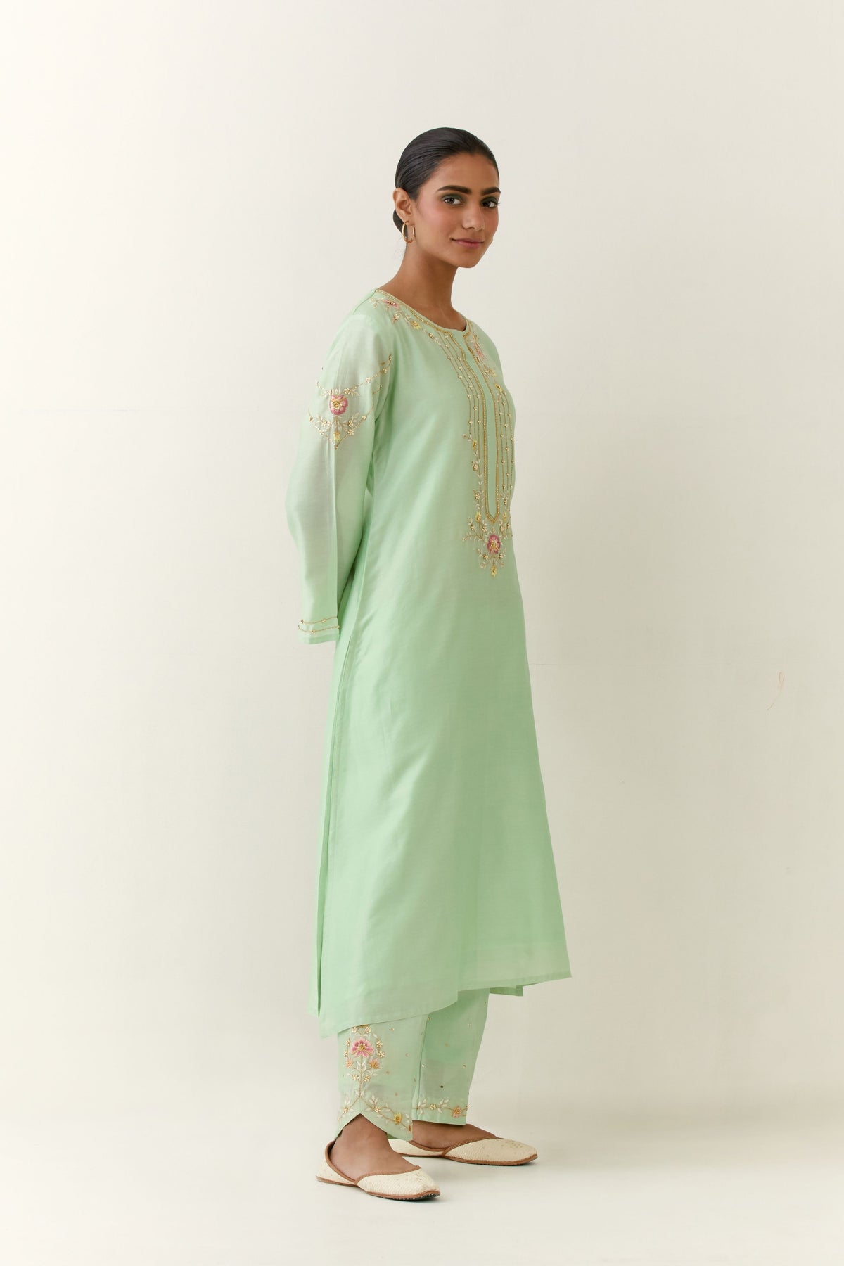 Green Placket Kurta