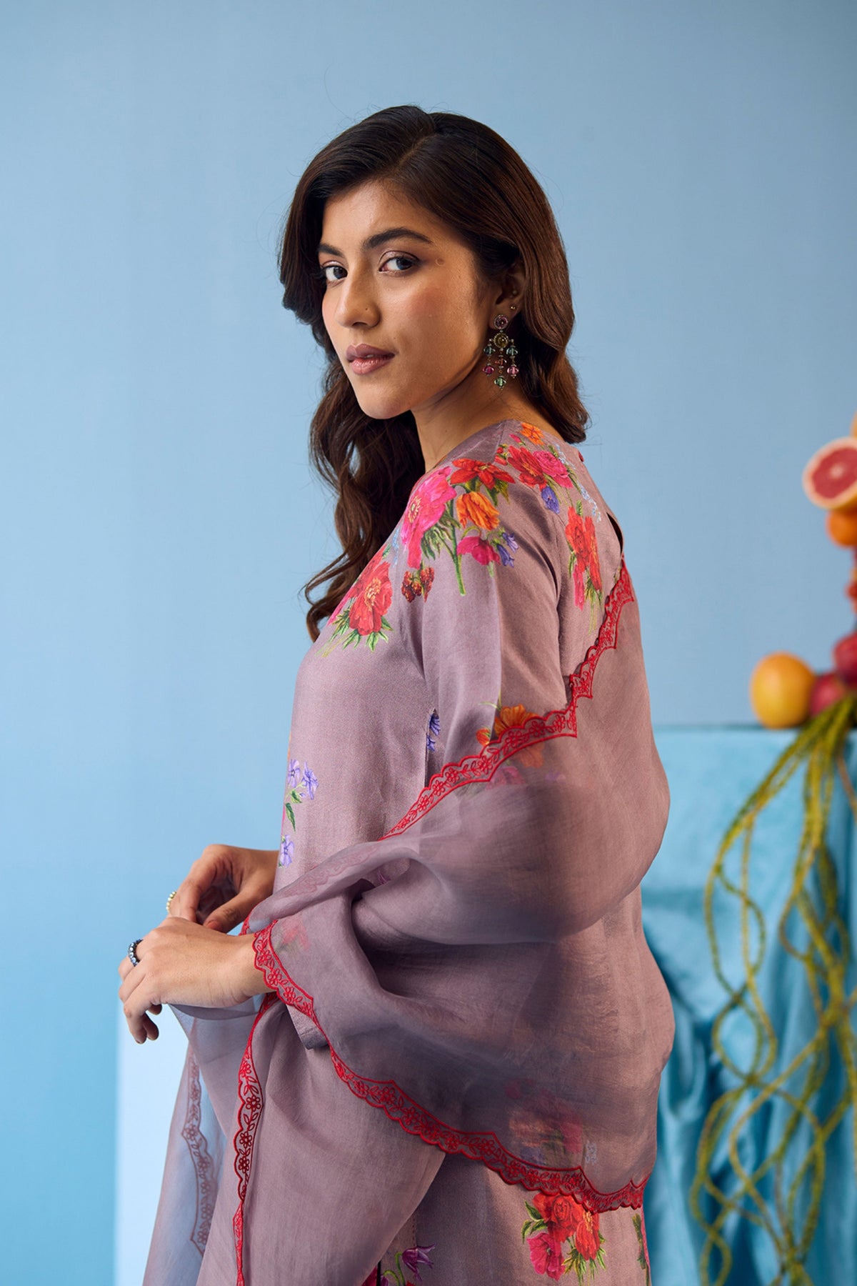 Enchanted Bloom Slate Kurta Set